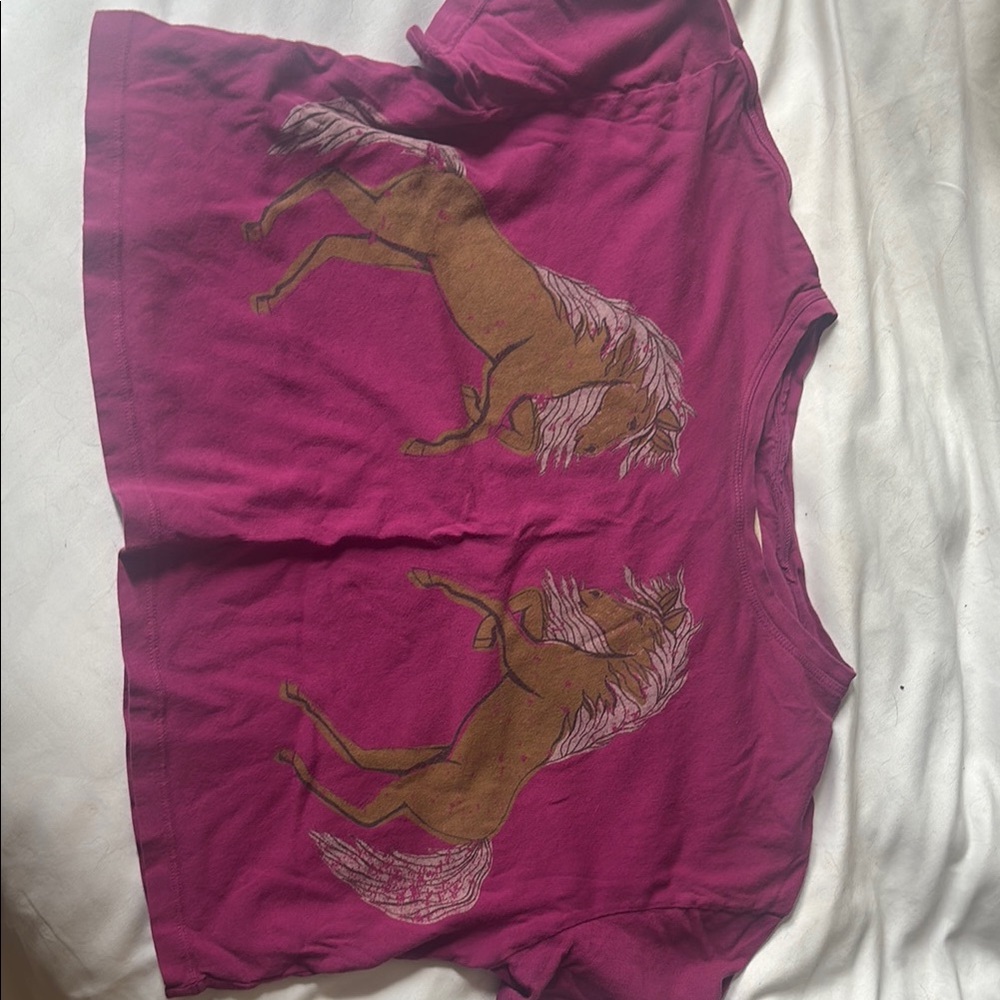 Raquel Allegra Pink and Brown Short Sleeve Tee